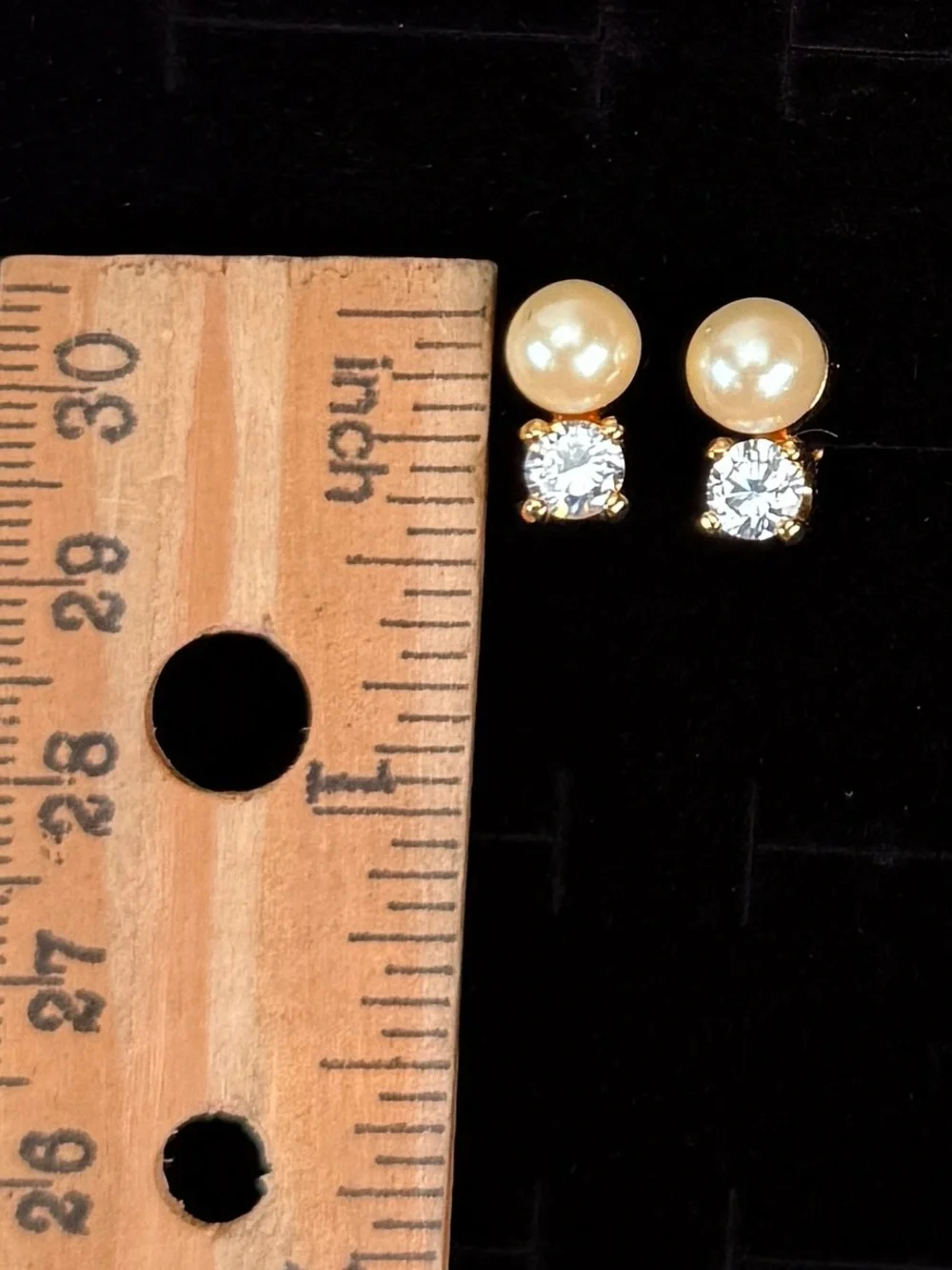 Elegant vintage Goldtone and Faux Pearl Clip-On Earrings